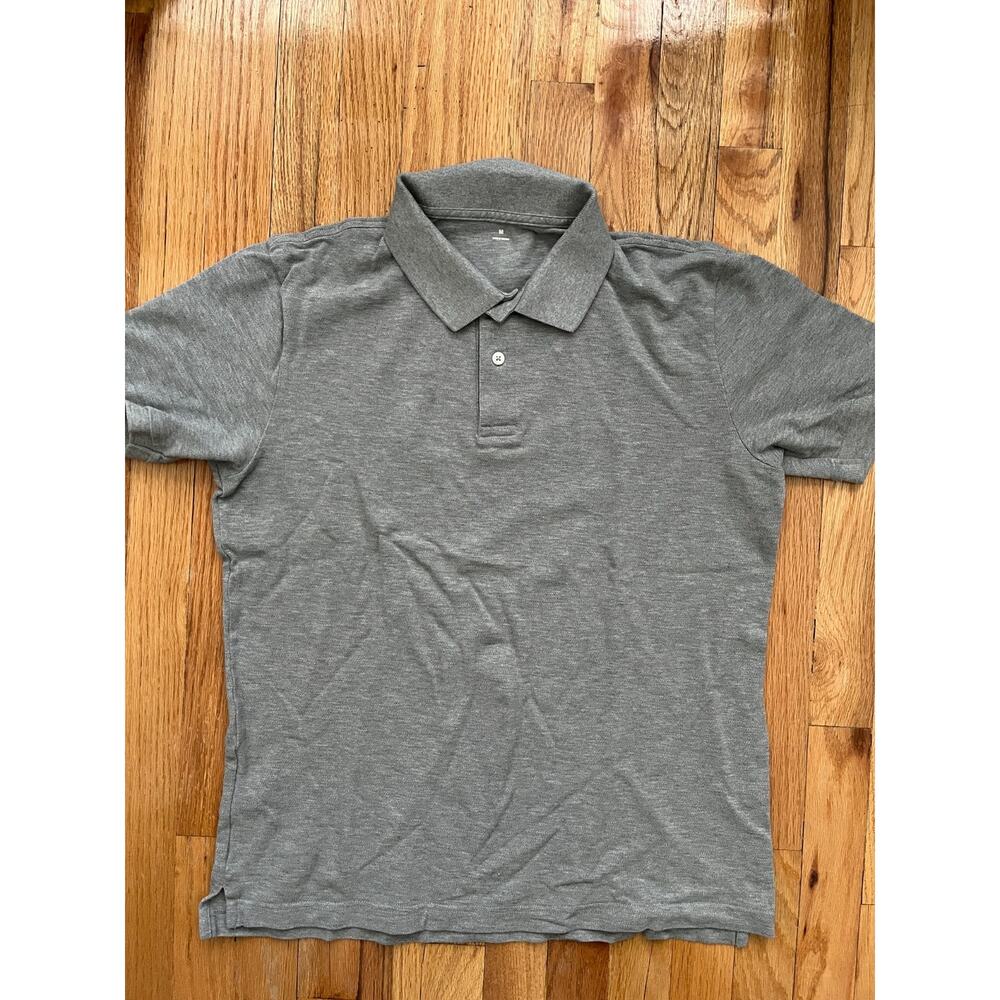 Muji Mens Polo Shirt Medium heather gray